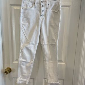 Madewell 10” High Rise White Skinny Jeans